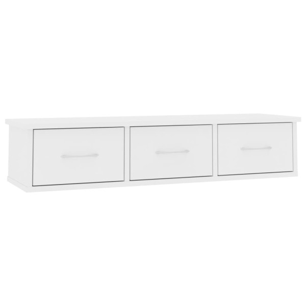 Estante cajones para pared contrachapada blanco 88x26x18,5 cm Estante cajones para pared contrachapada blanco 88x26x18,5 cm