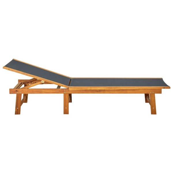 Tumbona con mesita de madera maciza de acacia y textilene Tumbona con mesita de madera maciza de acacia y textilene