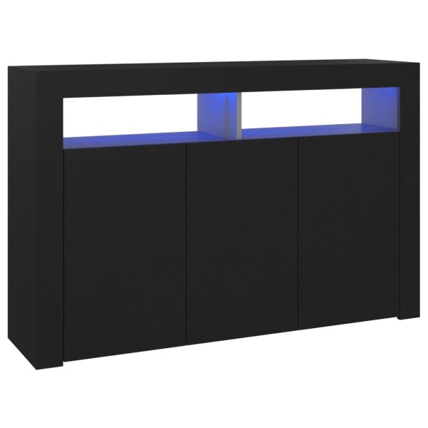 Aparador con luces LED negro 115,5x30x75 cm Aparador con luces LED negro 115,5x30x75 cm