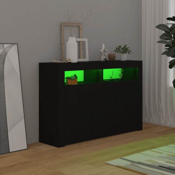 Aparador con luces LED negro 115,5x30x75 cm Aparador con luces LED negro 115,5x30x75 cm