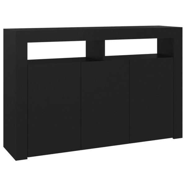 Aparador con luces LED negro 115,5x30x75 cm Aparador con luces LED negro 115,5x30x75 cm