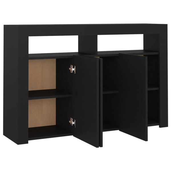 Aparador con luces LED negro 115,5x30x75 cm Aparador con luces LED negro 115,5x30x75 cm