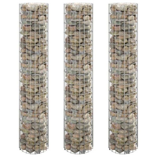 Arriate gaviones circular 3 uds acero galvanizado Ø30x150 cm Arriate gaviones circular 3 uds acero galvanizado Ø30x150 cm