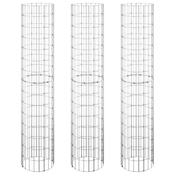 Arriate gaviones circular 3 uds acero galvanizado Ø30x150 cm Arriate gaviones circular 3 uds acero galvanizado Ø30x150 cm