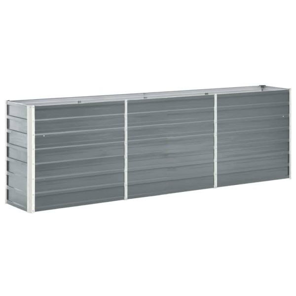 Arriate de jardín de acero galvanizado gris 240x40x77 cm Arriate de jardín de acero galvanizado gris 240x40x77 cm