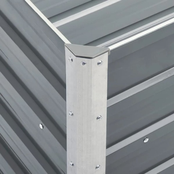 Arriate de jardín de acero galvanizado gris 240x40x77 cm Arriate de jardín de acero galvanizado gris 240x40x77 cm