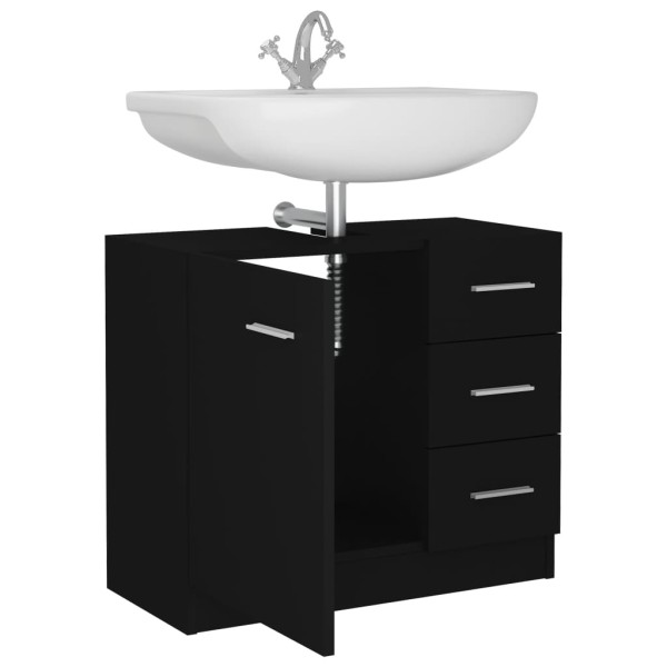 Armario para lavabo madera contrachapada negro 63x30x54 cm Armario para lavabo madera contrachapada negro 63x30x54 cm