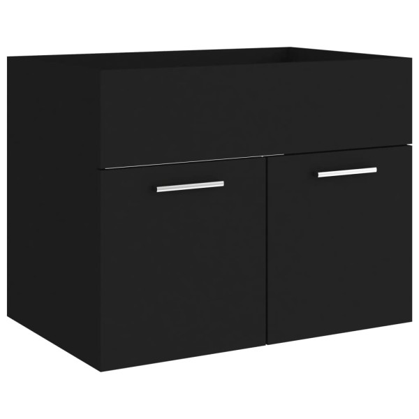 Armario para lavabo madera contrachapada negro 60x38,5x46 cm