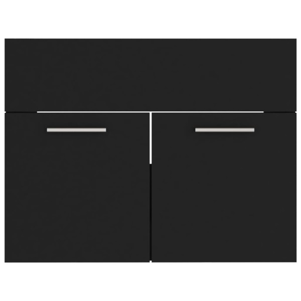Armario para lavabo madera contrachapada negro 60x38,5x46 cm