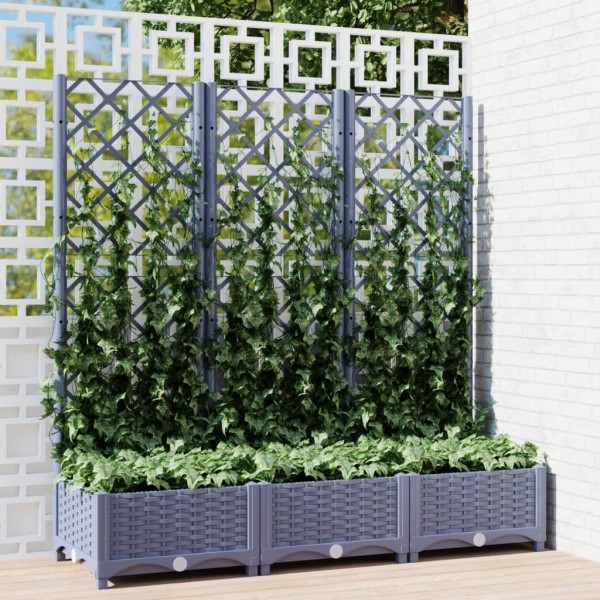 Jardinera con enrejado PP gris oscuro 120x40x121,5 cm Jardinera con enrejado PP gris oscuro 120x40x121,5 cm