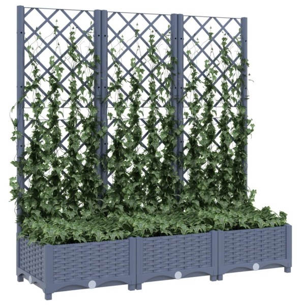 Jardinera con enrejado PP gris oscuro 120x40x121,5 cm Jardinera con enrejado PP gris oscuro 120x40x121,5 cm