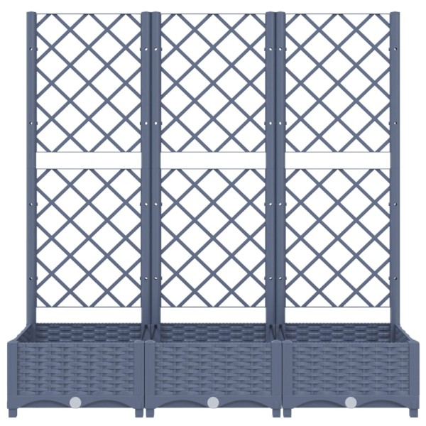 Jardinera con enrejado PP gris oscuro 120x40x121,5 cm Jardinera con enrejado PP gris oscuro 120x40x121,5 cm