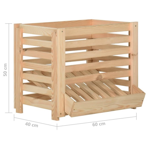 Caja para patatas madera maciza de pino 60x40x50 cm Caja para patatas madera maciza de pino 60x40x50 cm