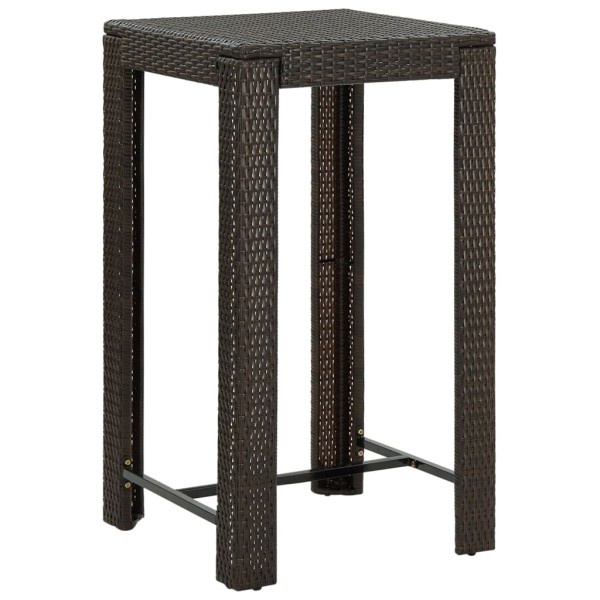 Mesa alta para jardín ratán sintético marrón 60,5x60,5x110,5 cm Mesa alta para jardín ratán sintético marrón 60,5x60,5x110,5 cm
