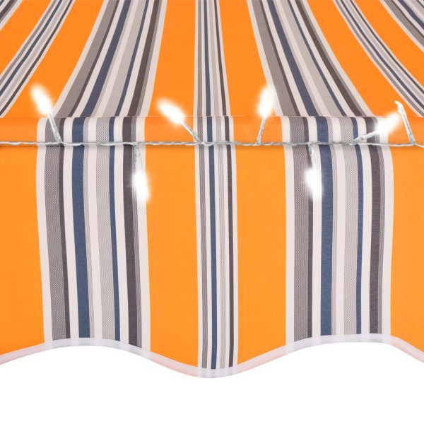 Toldo retráctil manual con LED amarillo y azul 300 cm Toldo retráctil manual con LED amarillo y azul 300 cm