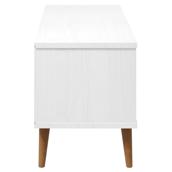 Mueble de TV MOLDE madera maciza de pino blanco 106x40x49 cm Mueble de TV MOLDE madera maciza de pino blanco 106x40x49 cm