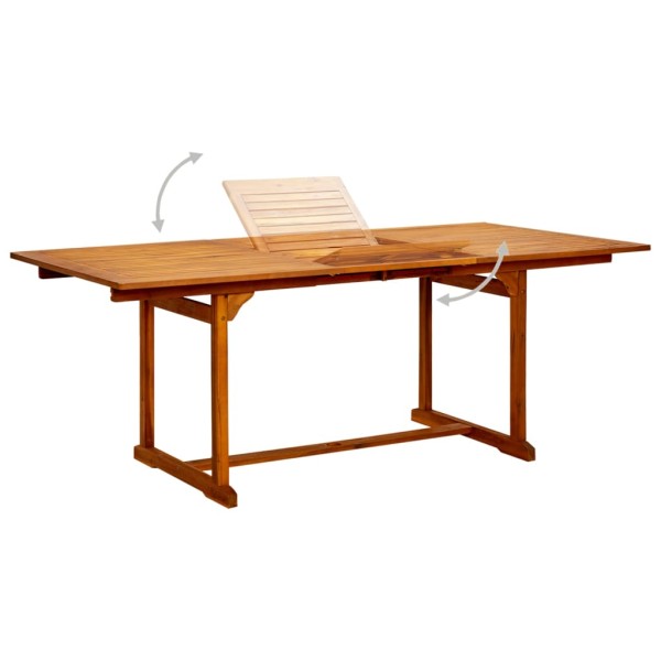 Mesa de comedor jardín madera maciza acacia (150-200)x100x75cm Mesa de comedor jardín madera maciza acacia (150-200)x100x75cm