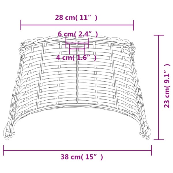 Pantalla para lámpara de techo mimbre marrón Ø38x23 cm Pantalla para lámpara de techo mimbre marrón Ø38x23 cm