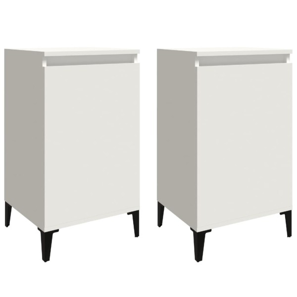 Mesitas de noche 2 uds madera contrachapada blanco 40x35x70 cm Mesitas de noche 2 uds madera contrachapada blanco 40x35x70 cm