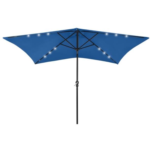 Sombrilla con LED y poste de acero azul azure 2x3 m Sombrilla con LED y poste de acero azul azure 2x3 m