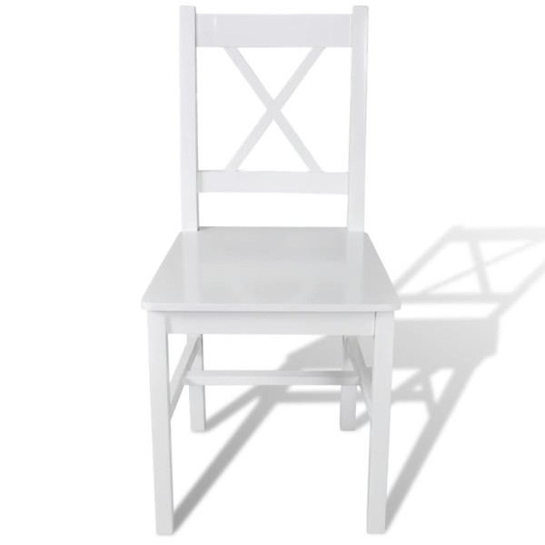 Sillas de comedor 4 unidades madera de pino blancas Sillas de comedor 4 unidades madera de pino blancas