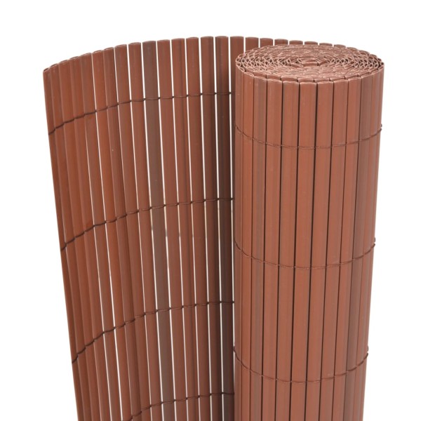Valla de jardín de doble cara marrón PVC 90x300 cm Valla de jardín de doble cara marrón PVC 90x300 cm