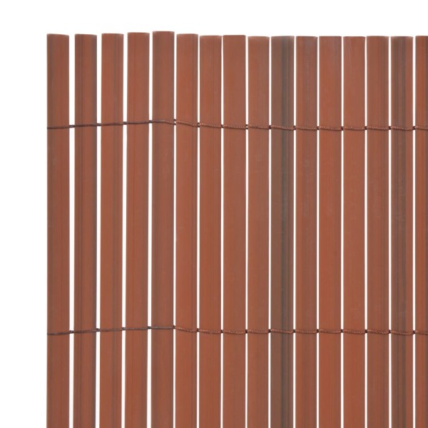 Valla de jardín de doble cara marrón PVC 90x300 cm Valla de jardín de doble cara marrón PVC 90x300 cm