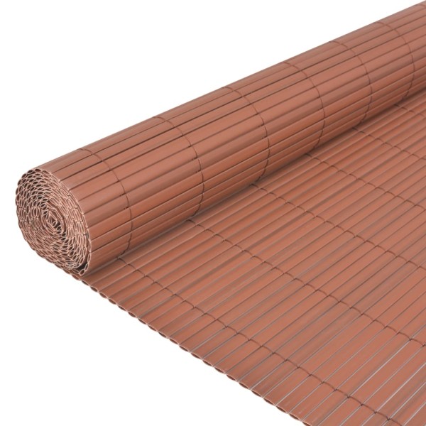 Valla de jardín de doble cara marrón PVC 90x300 cm Valla de jardín de doble cara marrón PVC 90x300 cm