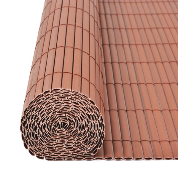 Valla de jardín de doble cara marrón PVC 90x300 cm Valla de jardín de doble cara marrón PVC 90x300 cm