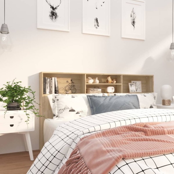 Mueble cabecero color roble Sonoma 180x19x103,5 cm Mueble cabecero color roble Sonoma 180x19x103,5 cm