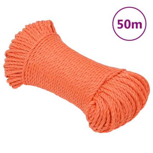 Cuerda de trabajo polipropileno naranja 6 mm 50 m Cuerda de trabajo polipropileno naranja 6 mm 50 m
