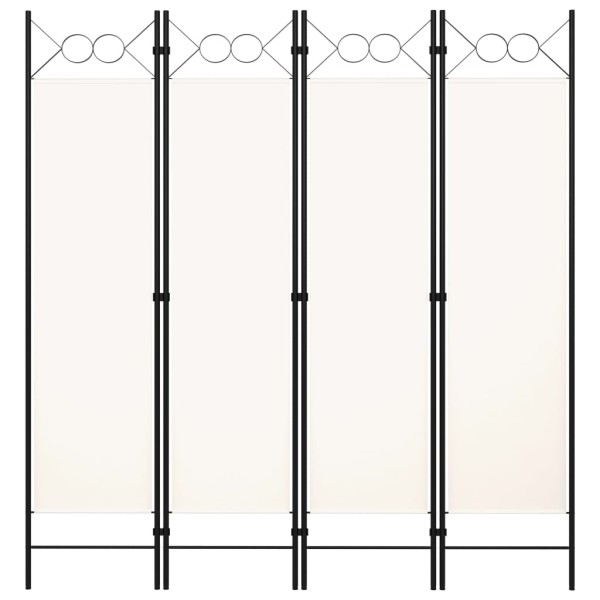 Biombo divisor de 4 paneles blanco crema 160x180 cm Biombo divisor de 4 paneles blanco crema 160x180 cm