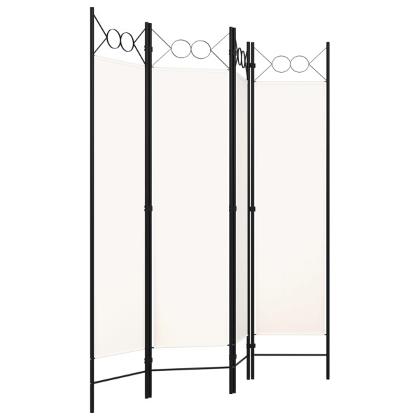 Biombo divisor de 4 paneles blanco crema 160x180 cm Biombo divisor de 4 paneles blanco crema 160x180 cm