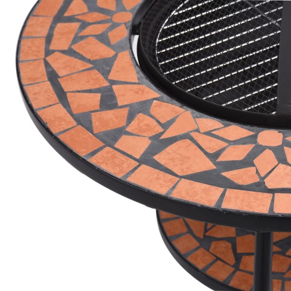Mesita con brasero de mosaico cerámica terracota 68 cm Mesita con brasero de mosaico cerámica terracota 68 cm