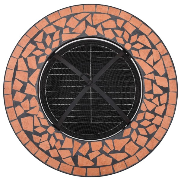 Mesita con brasero de mosaico cerámica terracota 68 cm Mesita con brasero de mosaico cerámica terracota 68 cm