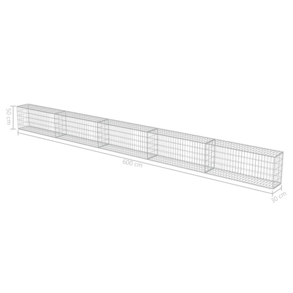 Muro de gaviones cubiertas acero galvanizado 600x30x50 cm Muro de gaviones cubiertas acero galvanizado 600x30x50 cm