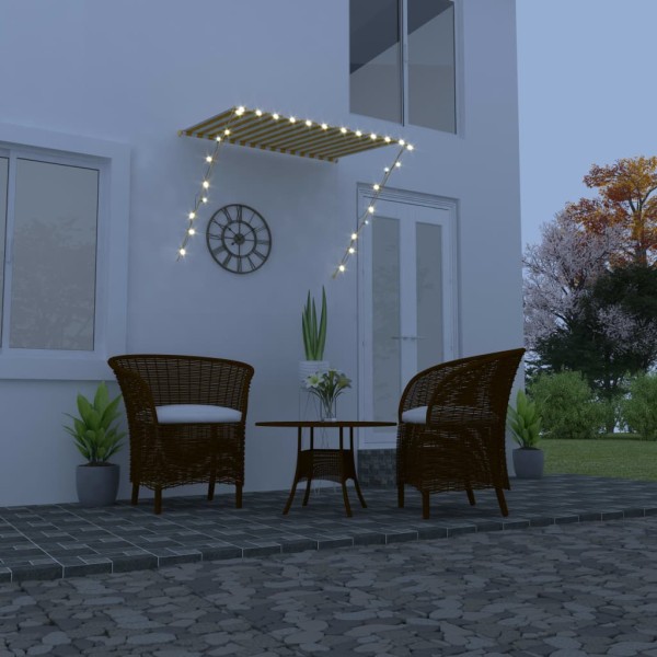 Toldo retráctil con LED amarillo y blanco 150x150 cm Toldo retráctil con LED amarillo y blanco 150x150 cm