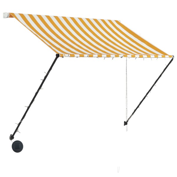 Toldo retráctil con LED amarillo y blanco 150x150 cm Toldo retráctil con LED amarillo y blanco 150x150 cm