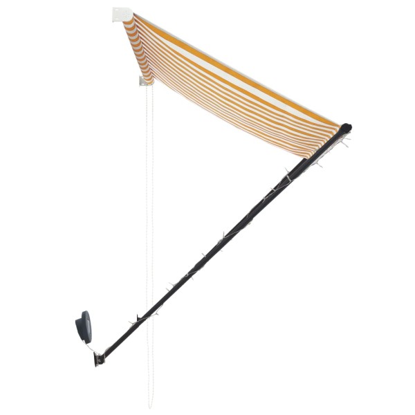 Toldo retráctil con LED amarillo y blanco 150x150 cm Toldo retráctil con LED amarillo y blanco 150x150 cm