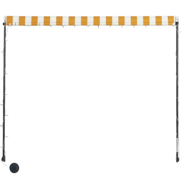 Toldo retráctil con LED amarillo y blanco 150x150 cm Toldo retráctil con LED amarillo y blanco 150x150 cm