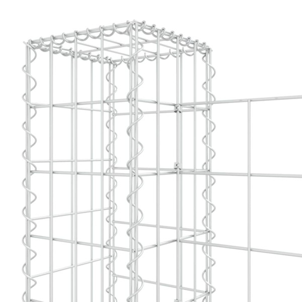 Cesta de gaviones forma de U 2 postes de hierro 140x20x100 cm Cesta de gaviones forma de U 2 postes de hierro 140x20x100 cm