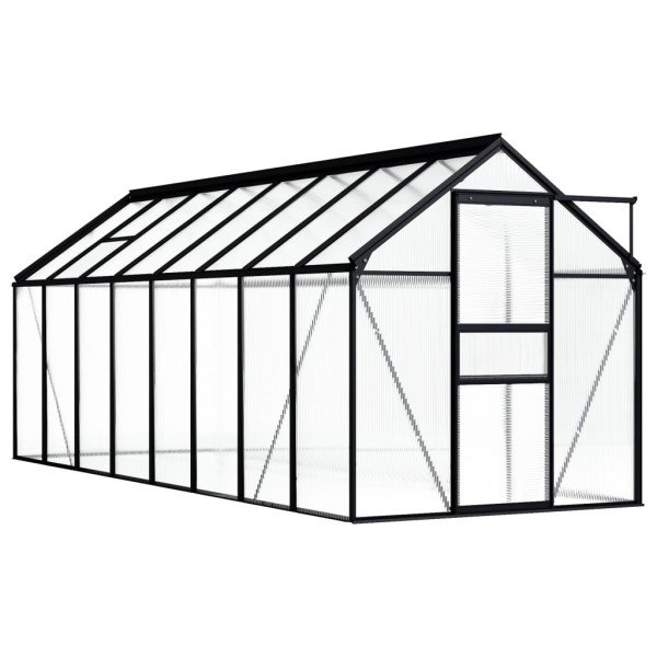 Invernadero de aluminio gris antracita 9,31 m² Invernadero de aluminio gris antracita 9,31 m²
