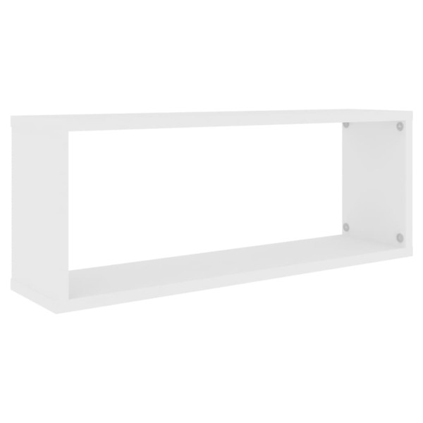 Estante cubo de pared 2 uds madera ingeniería blanco 60x15x23cm Estante cubo de pared 2 uds madera ingeniería blanco 60x15x23cm