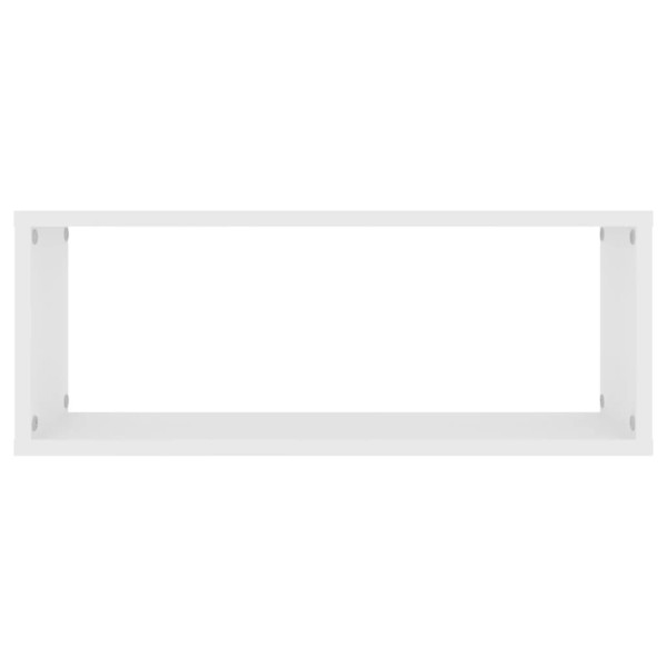 Estante cubo de pared 2 uds madera ingeniería blanco 60x15x23cm Estante cubo de pared 2 uds madera ingeniería blanco 60x15x23cm