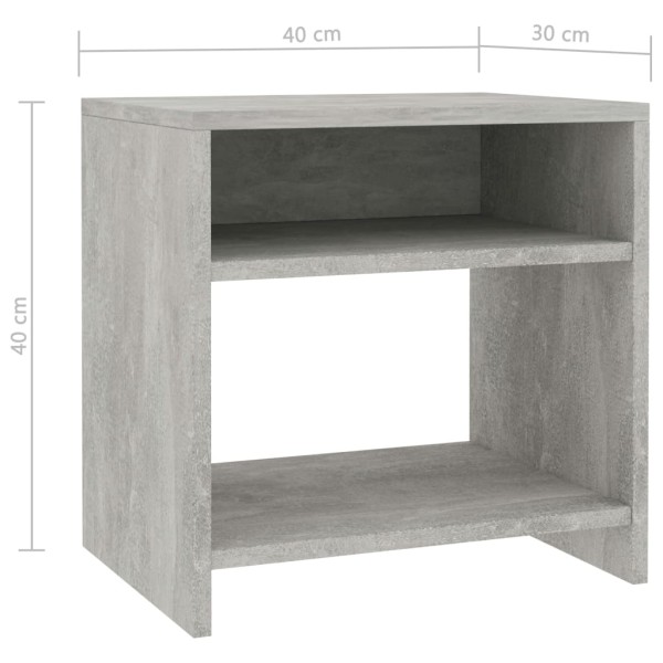 Mesitas de noche 2 uds madera contrachapada hormigón 40x30x40cm Mesitas de noche 2 uds madera contrachapada hormigón 40x30x40cm