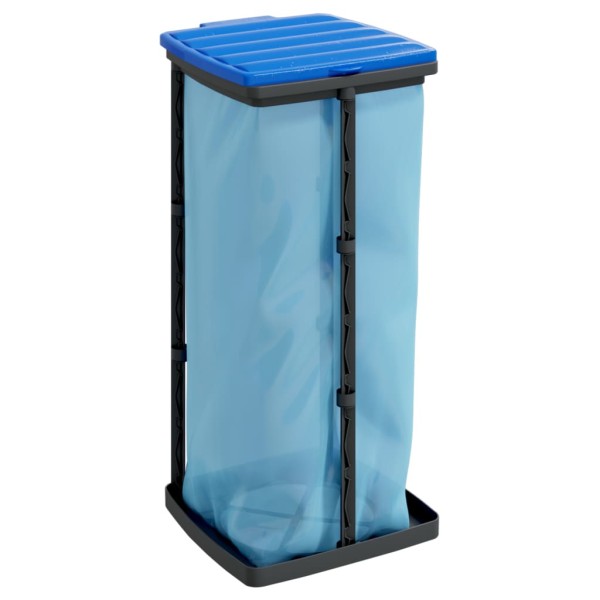 Soportes para bolsas de basura 2 uds PP negro y azul 60 L Soportes para bolsas de basura 2 uds PP negro y azul 60 L