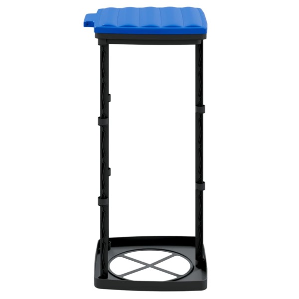 Soportes para bolsas de basura 2 uds PP negro y azul 60 L Soportes para bolsas de basura 2 uds PP negro y azul 60 L