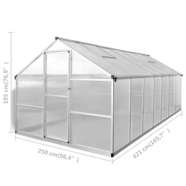 Invernadero de aluminio gris antracita 10,53 m² Invernadero de aluminio gris antracita 10,53 m²