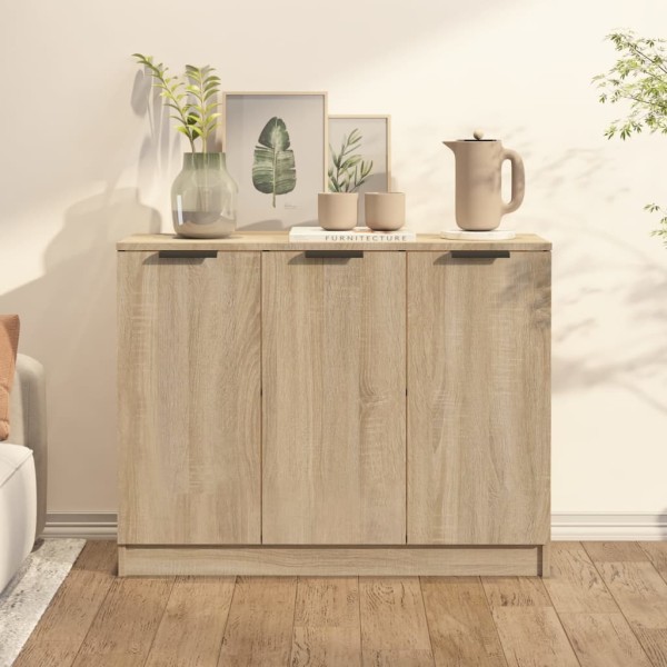 Aparador de madera contrachapada roble Sonoma 90,5x30x70 cm Aparador de madera contrachapada roble Sonoma 90,5x30x70 cm