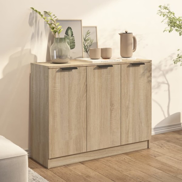 Aparador de madera contrachapada roble Sonoma 90,5x30x70 cm Aparador de madera contrachapada roble Sonoma 90,5x30x70 cm